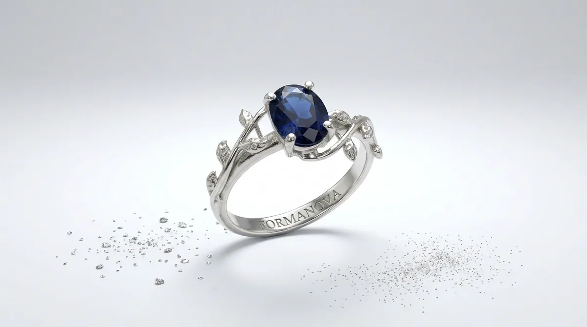 AI-generated 3D CAD model of a jewelry ring
